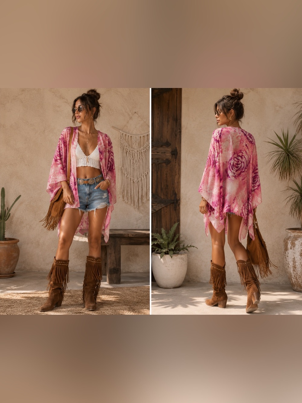 Vintage Dinah Lee Sheer Silk Floral Kimono Duster One Size